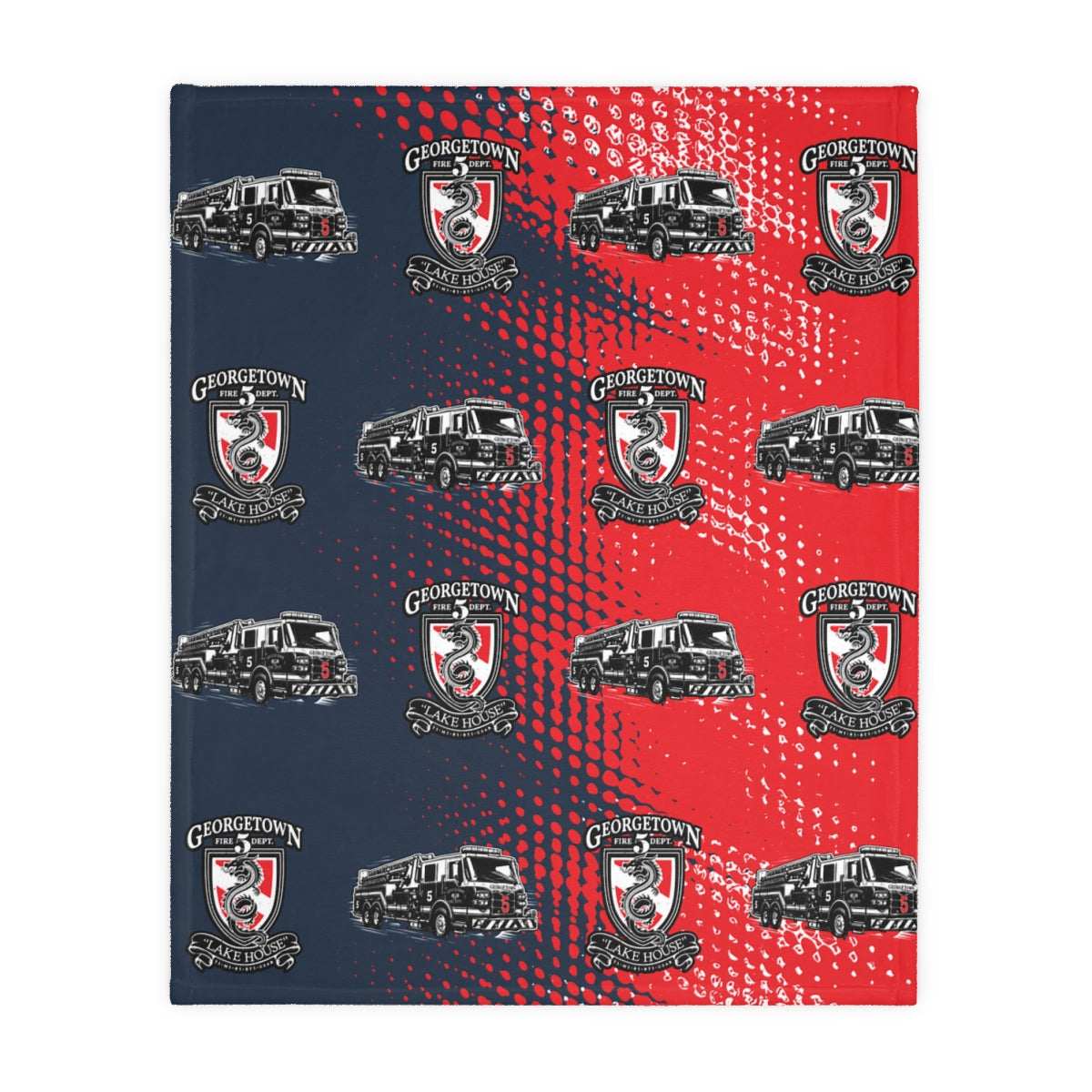 Georgetown Fire Department 2 Sided Velveteen Blanket, Custom Name Blanket