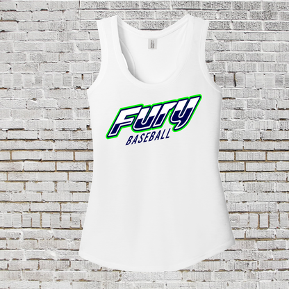 Fury Baseball Tank Top, Women's Tank, White District Fury Baseball Tank