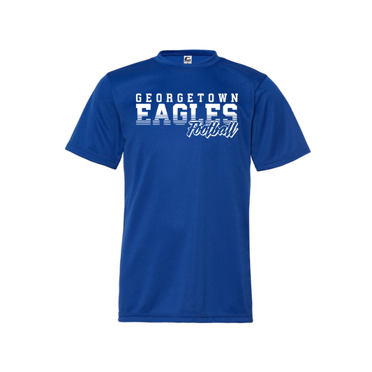 Royal Georgetown Football Short Sleeve Shirt, Eagles Football Tee, Georgetown Eagles Spiritwear
