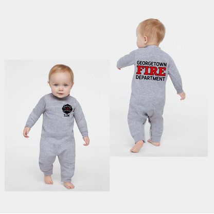 Personalized Firefighter Baby Romper – Custom Fire Department Outfit | Baby & Toddler Firefighter Suit