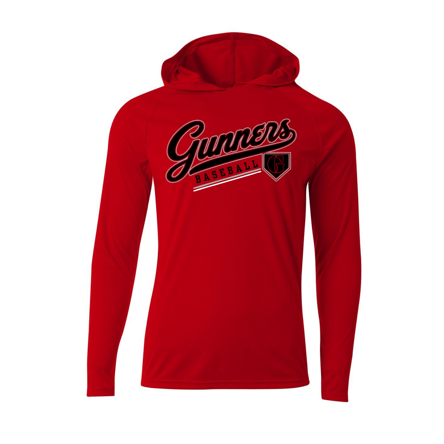 Gunners Baseball Long Sleeve Hooded Performance Shirt