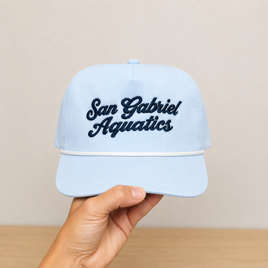 San Gabriel Aquatics Performance Rope Hat – Carolina Blue