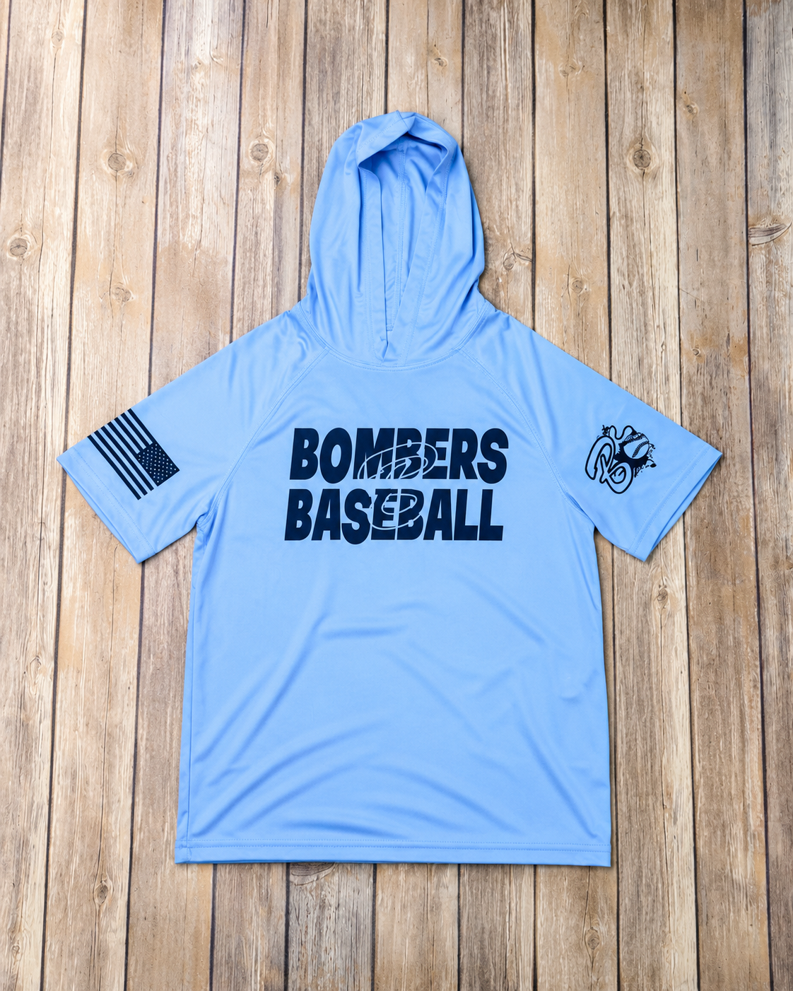 We Are Bombers Short Sleeve Hoodie, Bombers Baseball Hoodie Tshirt, Blue Hooded Tee
