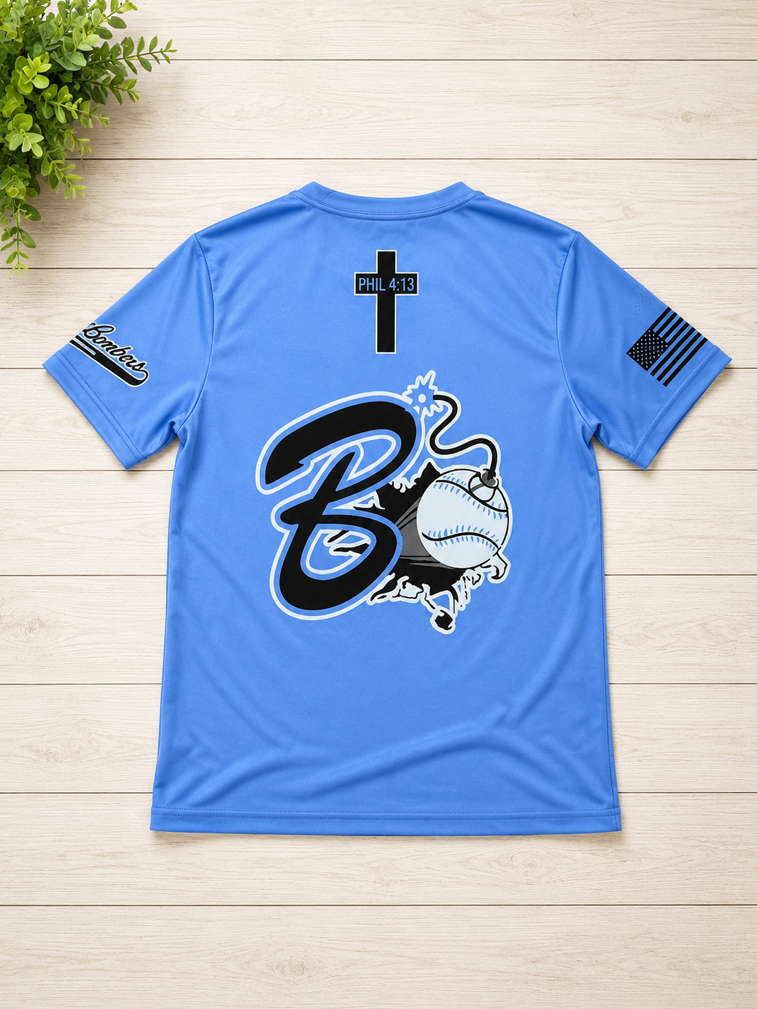 Blue Jesus Won Bombers Graphic Tee – Faith Streetwear Christian Shirt