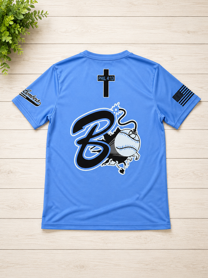 Blue Jesus Won Bombers Graphic Tee – Faith Streetwear Christian Shirt