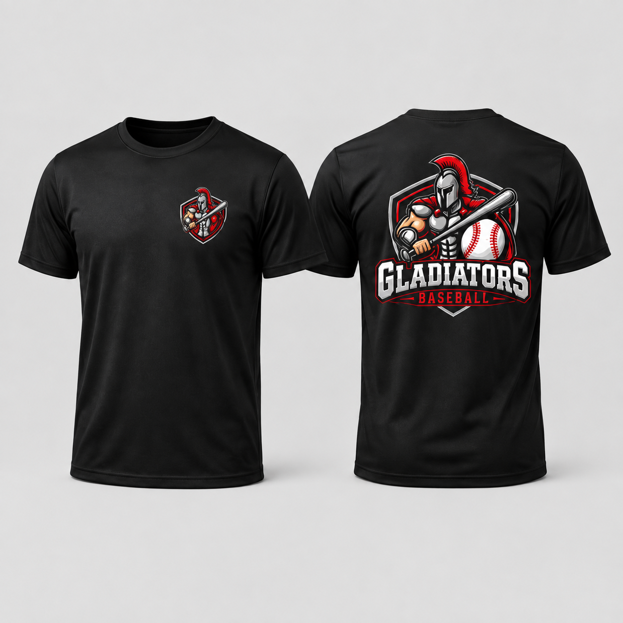 Black Gladiators Baseball Performance Tee | Dri-Fit Style Team Shirt