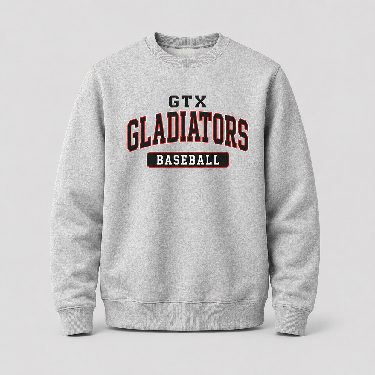 Gray Gladiators Baseball Crewneck Sweatshirt