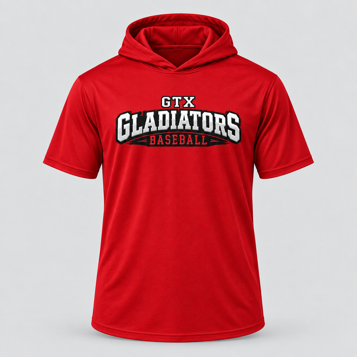 GTX Gladiators Red Short Sleeve Hooded Performance Shirt