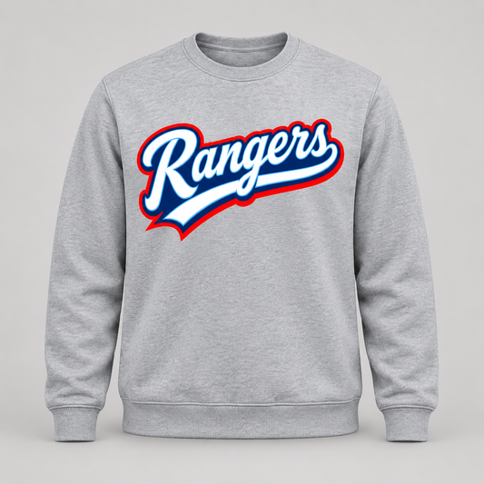 Gray Rangers Baseball Crewneck Sweatshirt