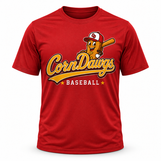 Corn Dawgs Baseball Red Performance T-Shirt