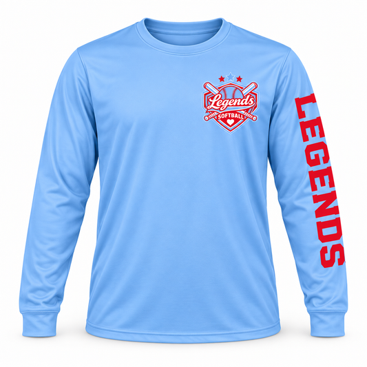 Legends Softball Long Sleeve Performance Shirt  Moisture-Wicking Athletic Team Tee