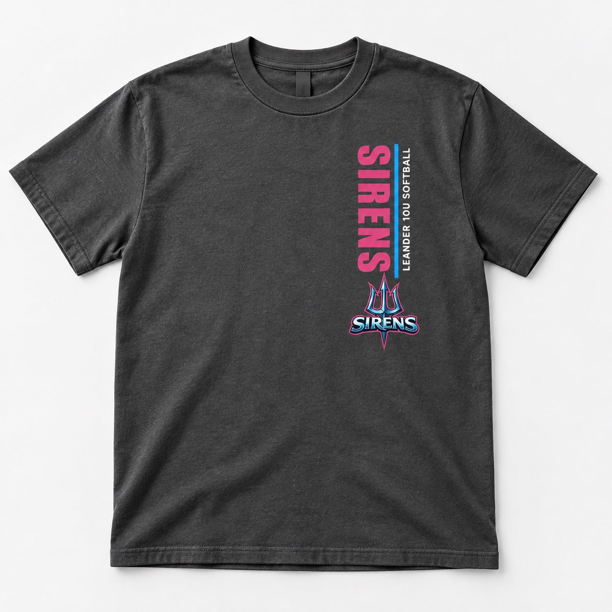 Sirens Leander 10U Softball Vertical Design Tee