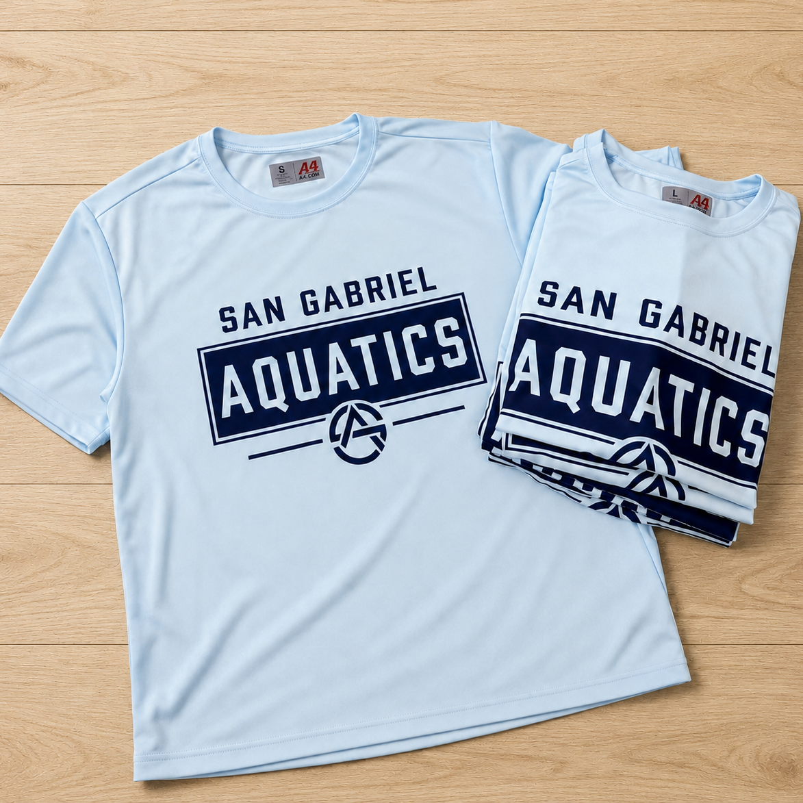 San Gabriel Aquatics Light Blue Performance T-Shirt