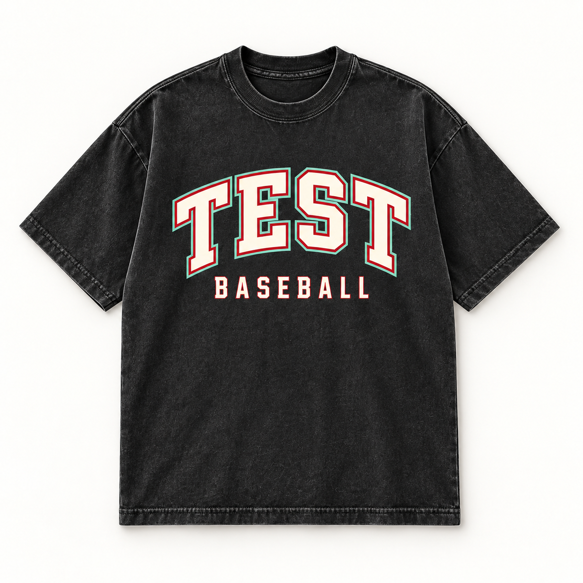 Test Baseball Collegiate Washed Black Tee