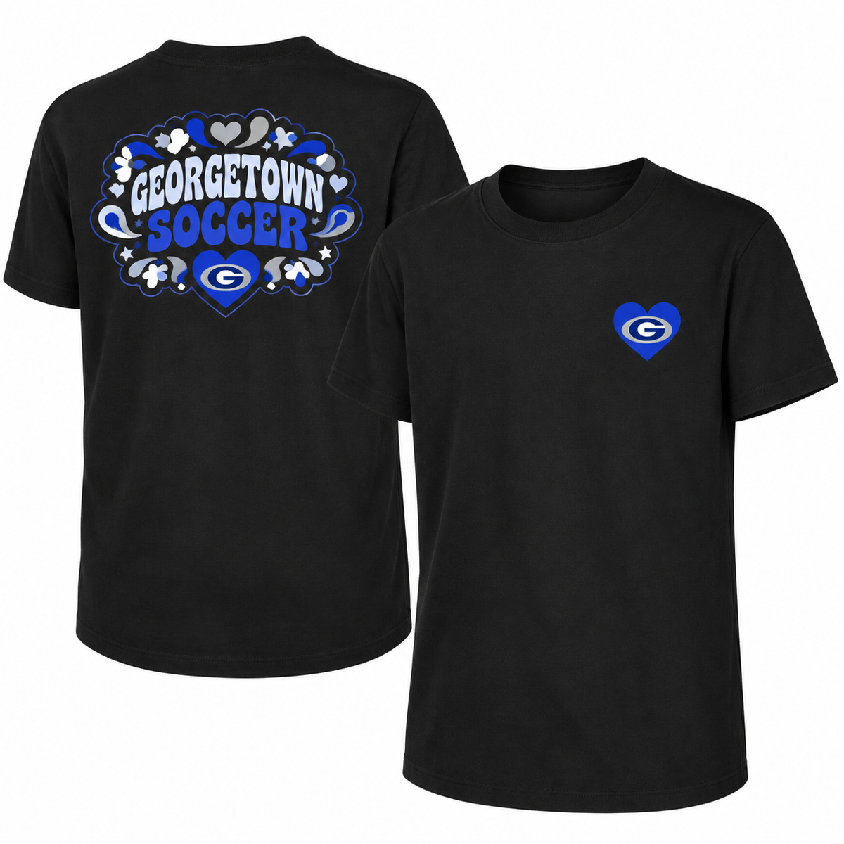 Retro Hearts Georgetown Soccer T-Shirt