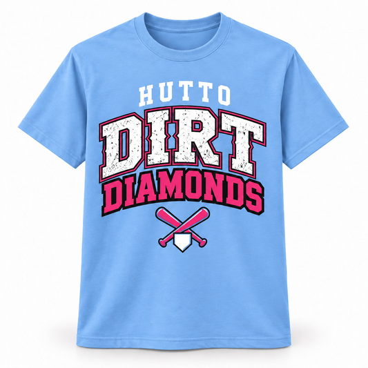 Hutto Dirt Diamonds Carolina Blue Collegiate Tee