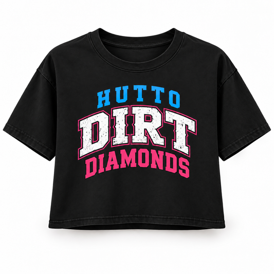 Hutto Dirt Diamonds Collegiate Crop Tee