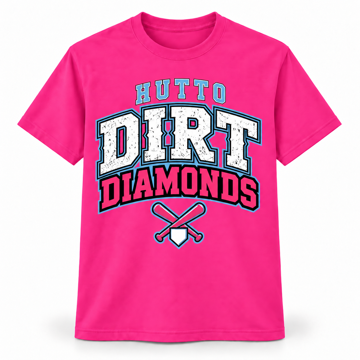 Hutto Dirt Diamonds Hot Pink Collegiate Tee
