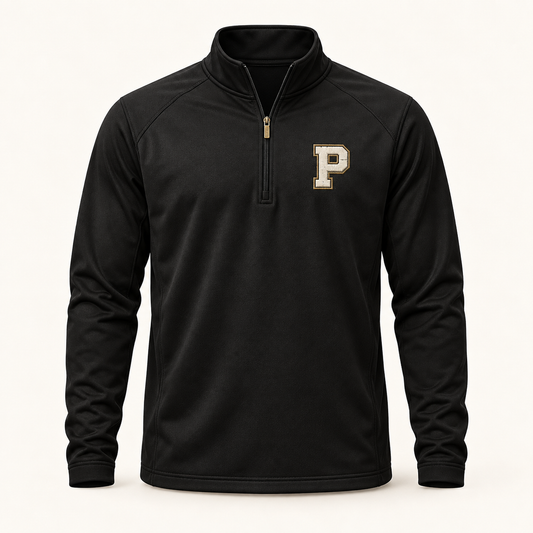 PumpJacks Baseball Black Quarter Zip Pullover