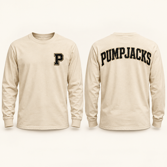 PumpJacks Baseball Cream Long Sleeve Tee