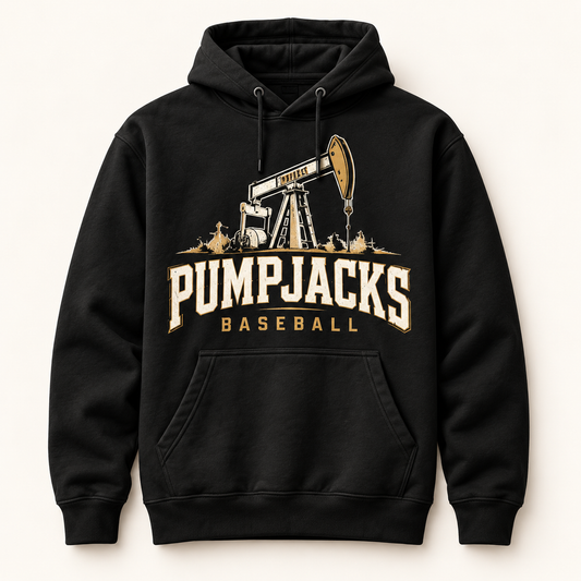 PumpJacks Baseball Black Pumpjack Hoodie