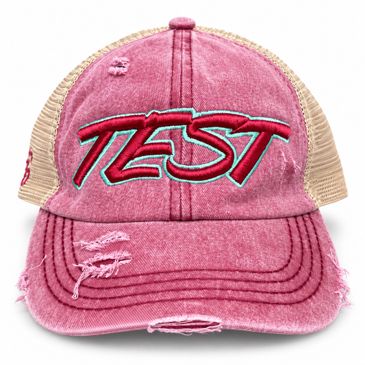 TEST Baseball Distressed Ponytail Trucker Hat
