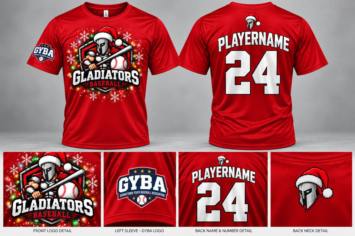 Gladiators Baseball Christmas Tournament Jersey | Personalized