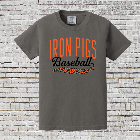 Ironpigs Baseball Tshirt, Comfort Colors Tee, Ironpigs Gray Shirt