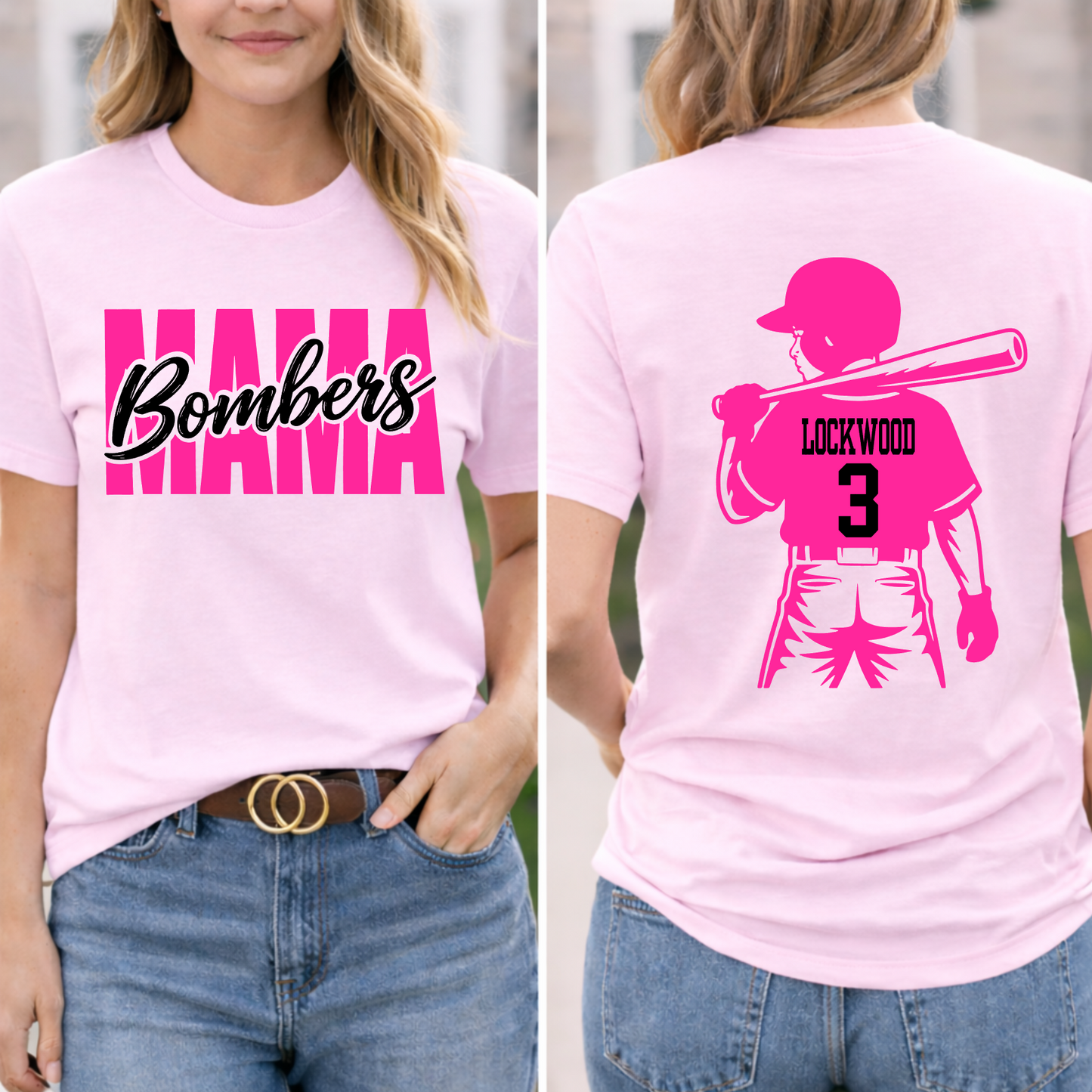 Bombers Mama Tee – Light Pink