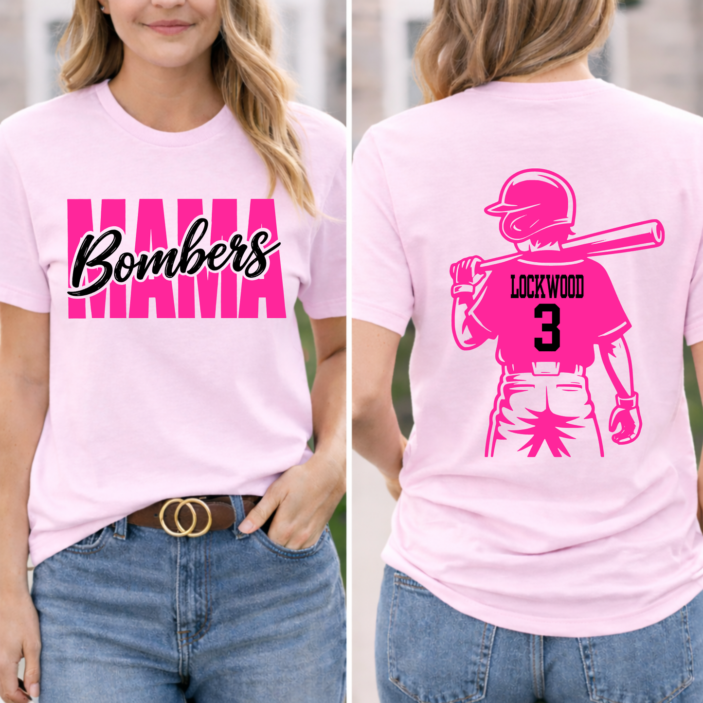 Bombers Mama Tee – Light Pink