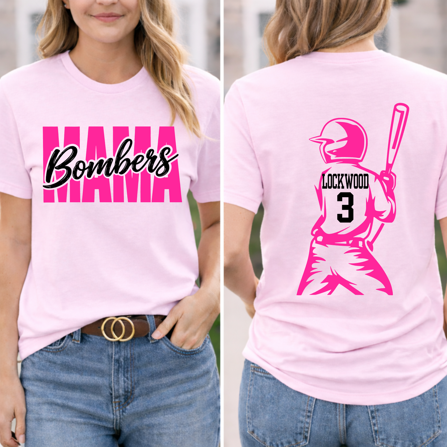 Bombers Mama Tee – Light Pink
