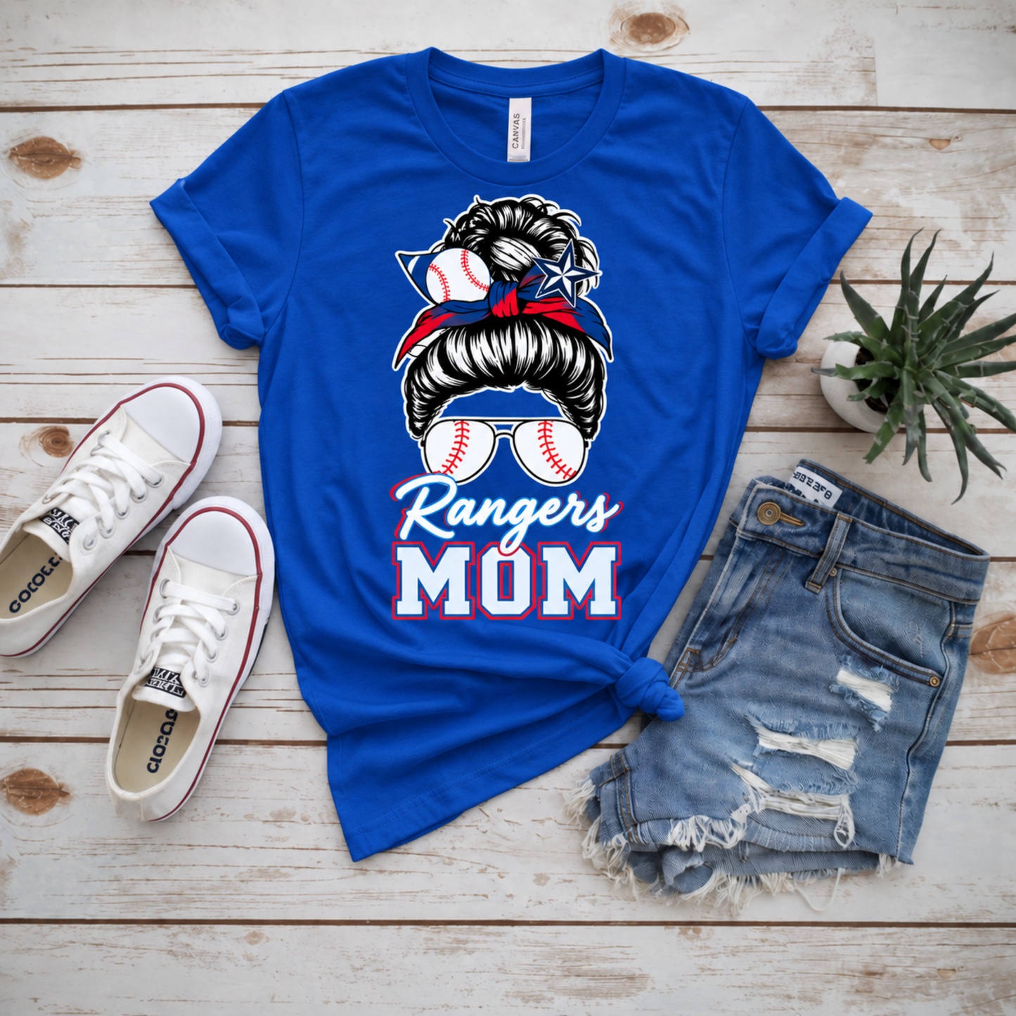 Leander Rangers Baseball Mom T-Shirt | Royal Blue
