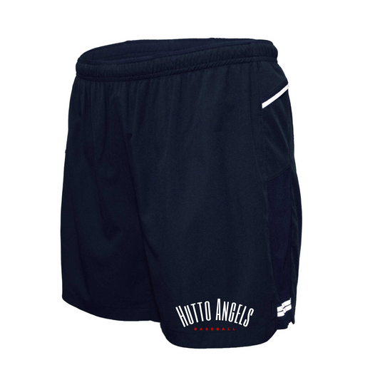 Mens Navy Running Shorts, Hutto Angels Shorts, Angels Baseball Logo'd Shorts