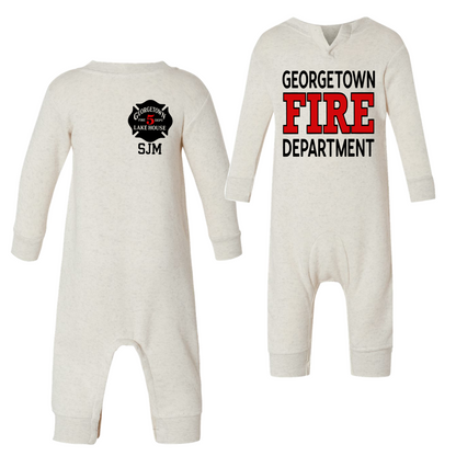 Personalized Firefighter Baby Romper – Custom Fire Department Outfit | Baby & Toddler Firefighter Suit