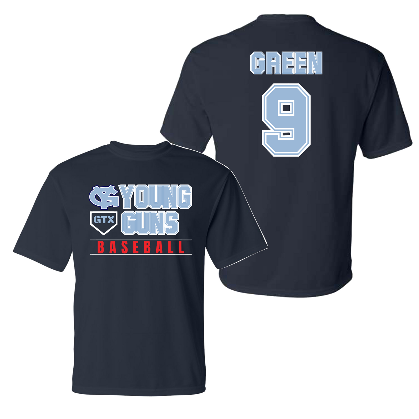 Young Guns Practice Shirt, Young Guns Baseball Practice Jersey, Young Guns Baseball Tee, Blue Young Guns Shirt