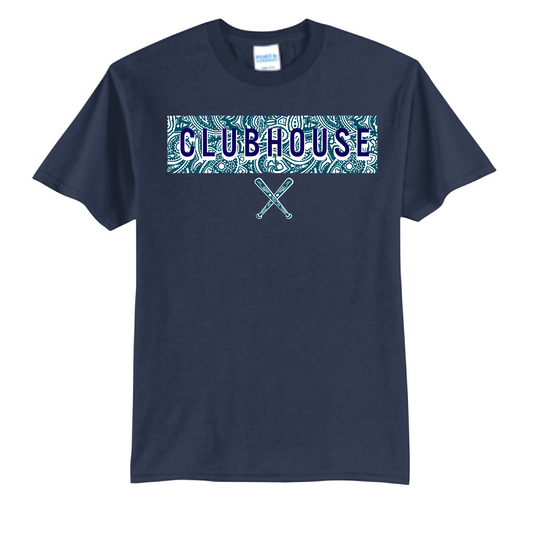 Stix Clubhouse Paisley Tee, Clubhouse Navy Paisley Shirt, Stix Softball Tshirt