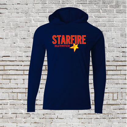 Starfire Fastpitch Hooded Longsleeve Shirt, Navy Hoodie Shirt, Starfire Softball Hoodie