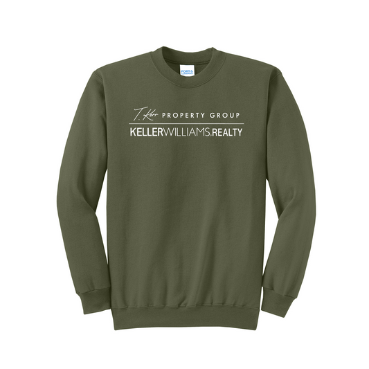 T. Kerr Property Group Olive Green Crewneck Sweatshirt | Keller Williams Realty