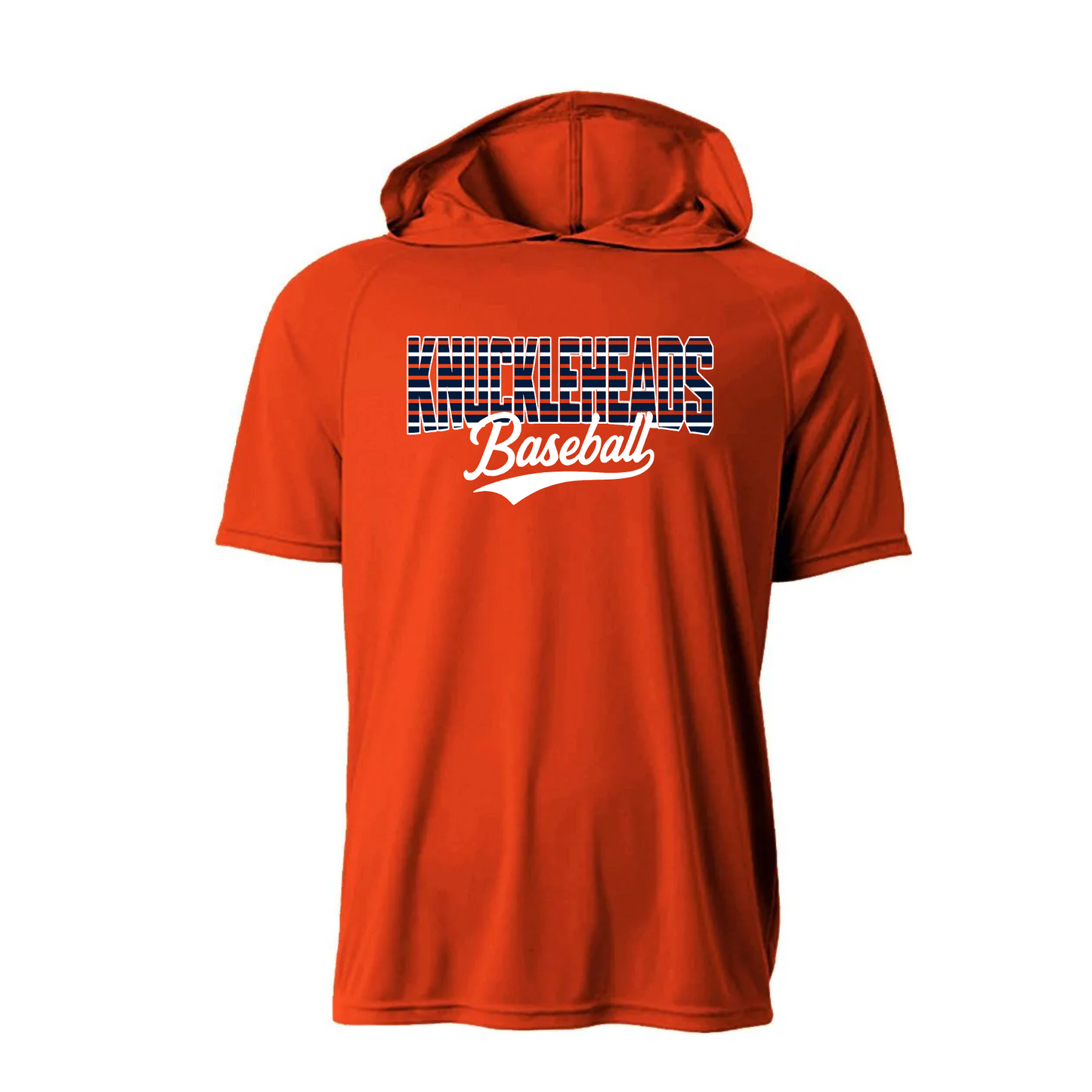 Orange Knuckleheads Performance Hooded Tee – Short Sleeve
