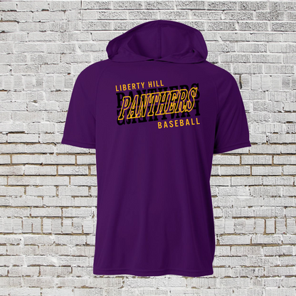 Short Sleeve Liberty Hill Panthers Hoodie Tee, Panthers Baseball Spirit Wear, Liberty Hill Panthers Hoodie