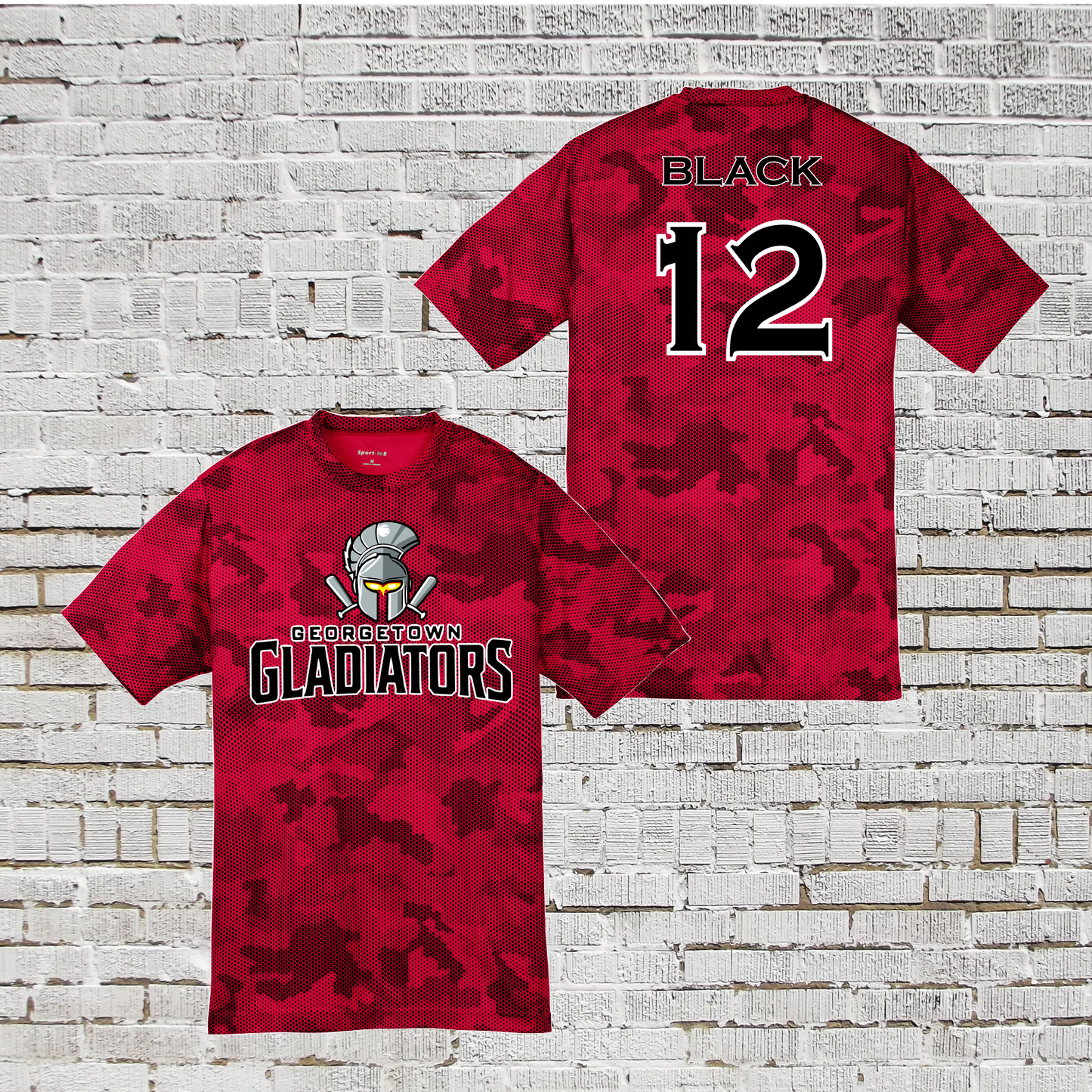 Camo Gladiators Baseball Practice Tee, Baseball Gladiators Shirt, Georgetown Gladiators Drifit TShirt