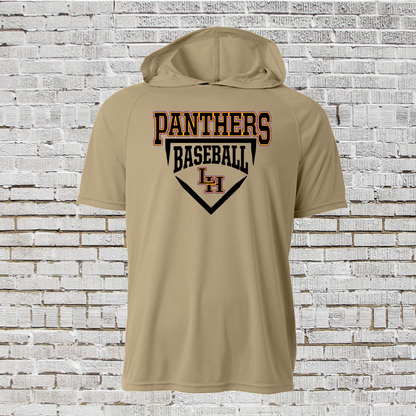 Short Sleeve Liberty Hill Baseball Hoodie Tee, Panthers Baseball Spirit Wear, Liberty Hill Panthers Hoodie