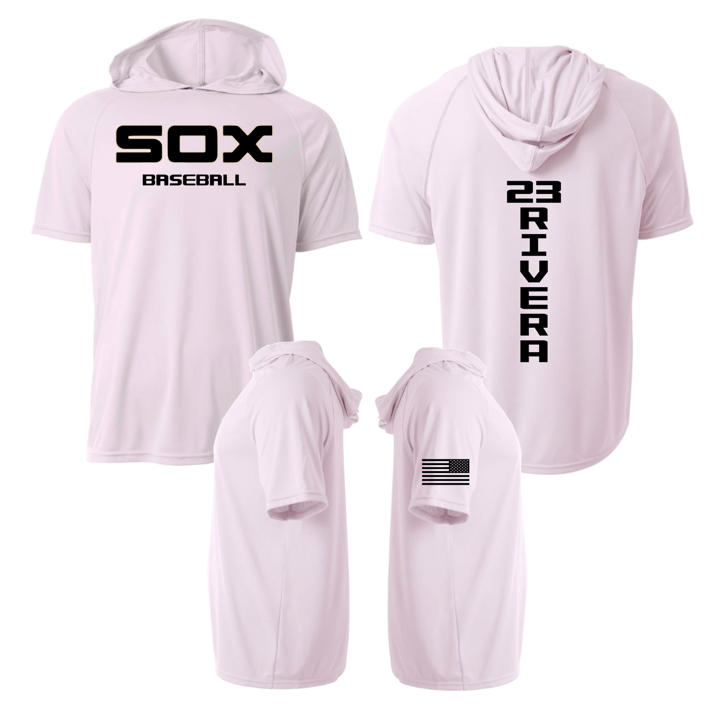 CTX Sox Logo Short Sleeve Hoodie, Sox Baseball Hoodie Tshirt