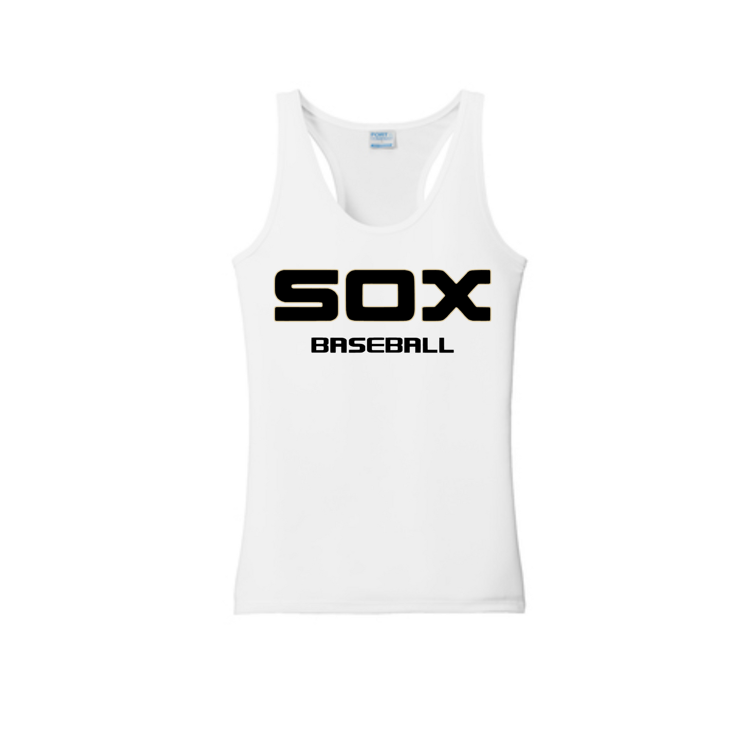 Sox Baseball White Tank Top, Women's Sox Baseball Tank, Black Sox Tank Top, Sox Baseball Shirt