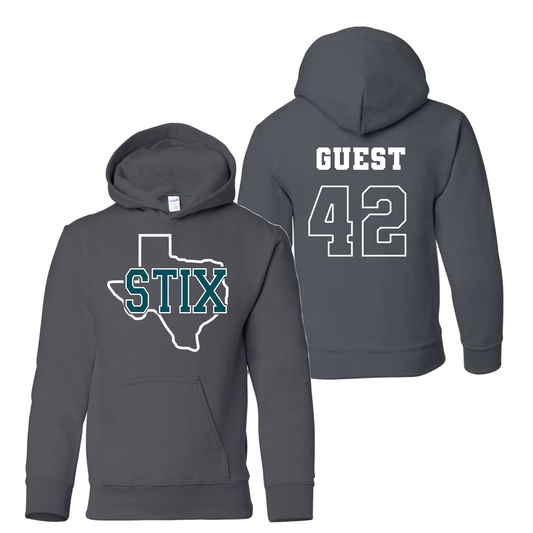 Texas STIX Clubhouse Softball Hoodie, Stix Softball Sweatshirt, Gray Stix Hoodie