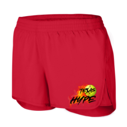 Texas Hype Softball Shorts, Hype Softball Girls Shorts, Red Running Shorts