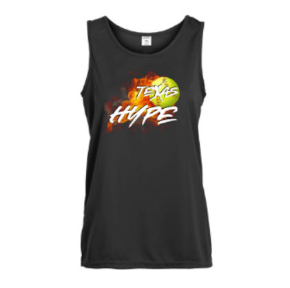 Texas Hype Tank Top, Women's White Tank, Texas Hype Softball Tank, Womens Training Tank Top