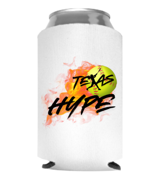 Texas Hype Koozies, Red Hype Koozie, Texas Hype Softball Can Cooler