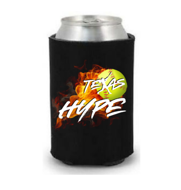 Texas Hype Koozies, Red Hype Koozie, Texas Hype Softball Can Cooler