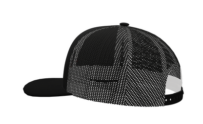 Black mesh cap on a white background